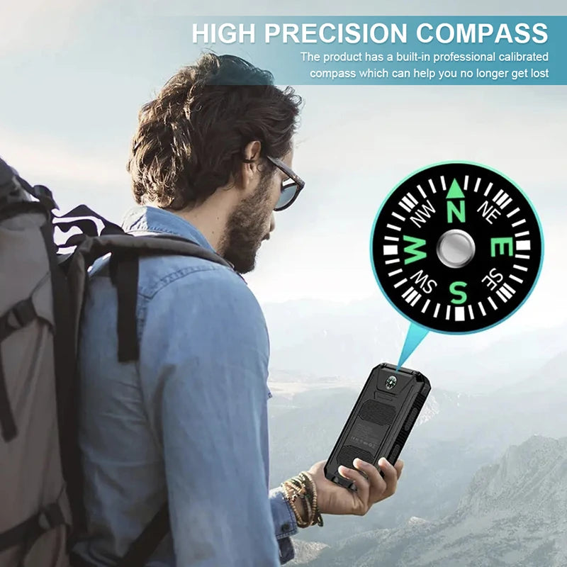 New Solar Power Bank 80000mAh Portable Charging Poverbank External Battery Charger Strong Light LDE Light for All Smartphones