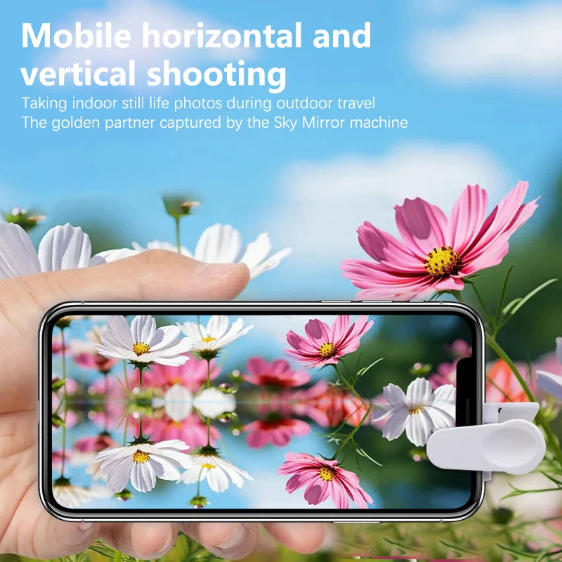 Sky Mirror Mobile Phone Reflection  Clip Adjustable Angle Mirror Clip Outdoor Travel Phone Reflector  Artifact