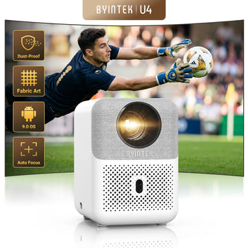 BYINTEK Full HD Mini Projector LOVE U4 1080P 4K Video 5G WIFI Android Auto Focus Portable Smart Projectors  Home Theater Cinema