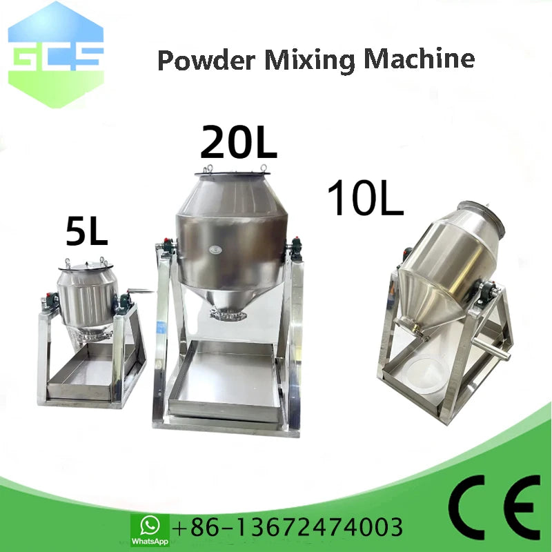 5/10/20L Manual Small Powder Mixer – For Herbs, Nutrition, Animal Feed & Food Premix Commercial & Home Use