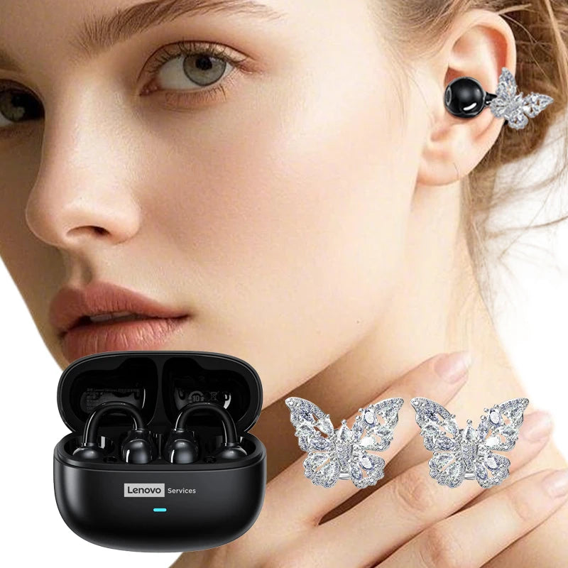 Lenovo LE302 HIFI Stereo Sports Ear Clip Earphones OWS Bluetooth 6.0 Headset Noise Cancelling Headphones Long Endurance Earbuds