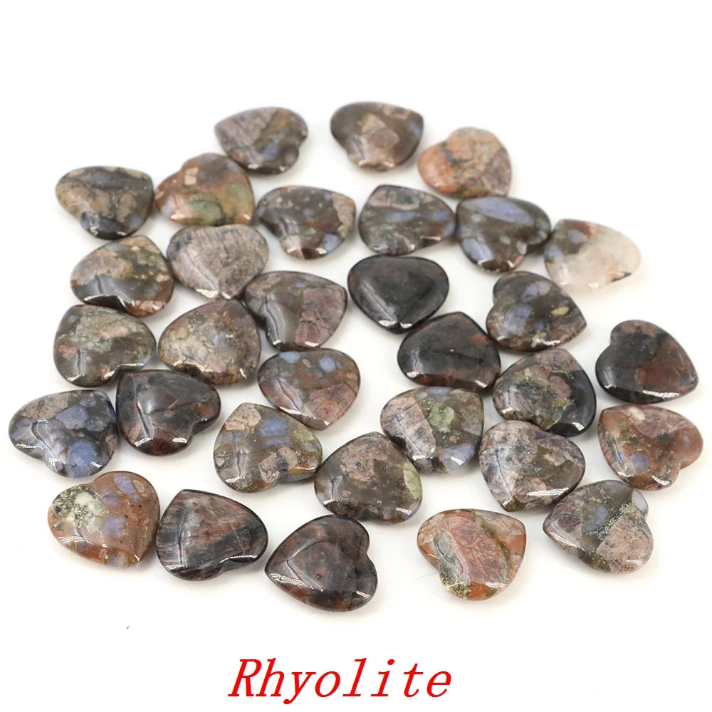 Lots Wholesale Gem Heart Shape LOVE 20MM Natural Crystal Amethyst Agate Bead Healing Reiki Natural Stone Gift Supplies