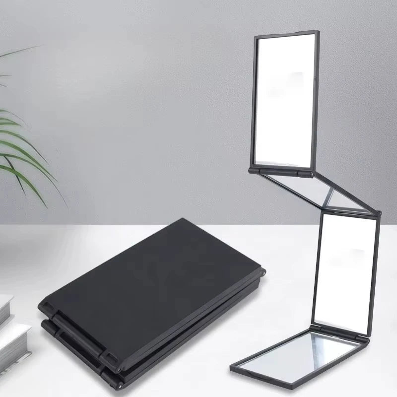 4 Way Mirror 360 Degree Handheld Desktop Portable Foldable Makeup Mirror For Self Hair Cutting Makeup Mirror Convenient and prac