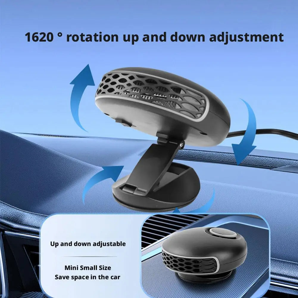 12V 24V Car Heater Fan Electric Heating Warming Auto Windshield Defroster Defogging Demister 360° Rotating Heater for Home