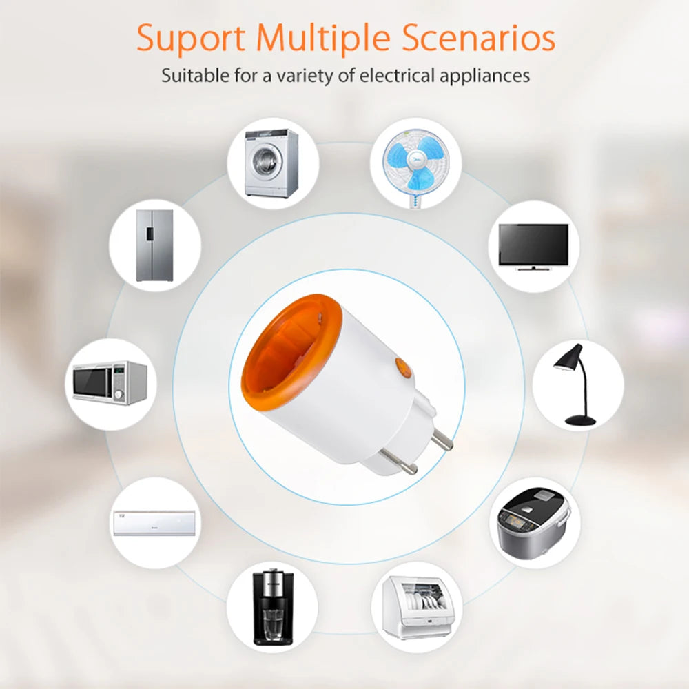 Smart Zigbee Plug Socket 3680W 16A Power Energy Monitoring Timer Switch EU Outlet Home Assistant Zigbee2mqtt