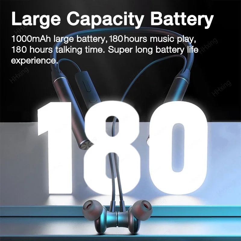 EARDECO 180 Hour Playback Bluetooth Headphone with Mic Wireless Headphones Bass Sport Wireless Earphones Headset Neckband Stereo