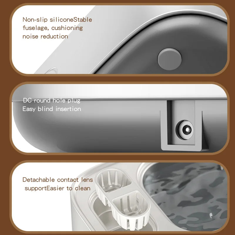 High Frequency Ultrasonic Cleaning Machine Adjustable Double Bin Vibration Full Cleaning for Jewelry Household Use