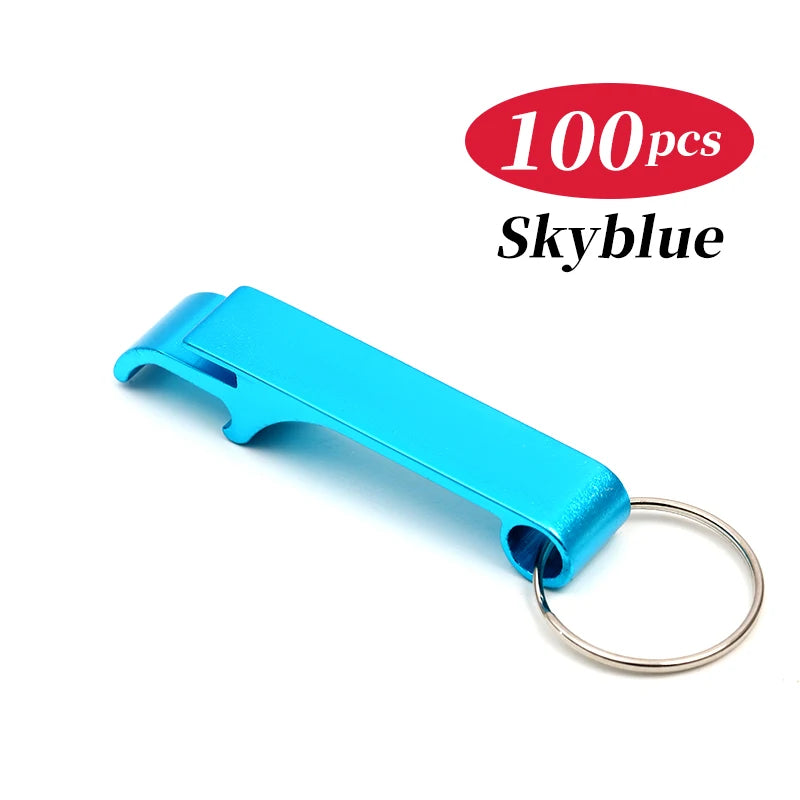 10-100PCS Custom Keychain Personalized Bottle Opener Customized Key Ring Mini Beer Can Kitchen Bar Tools Accessories Gift
