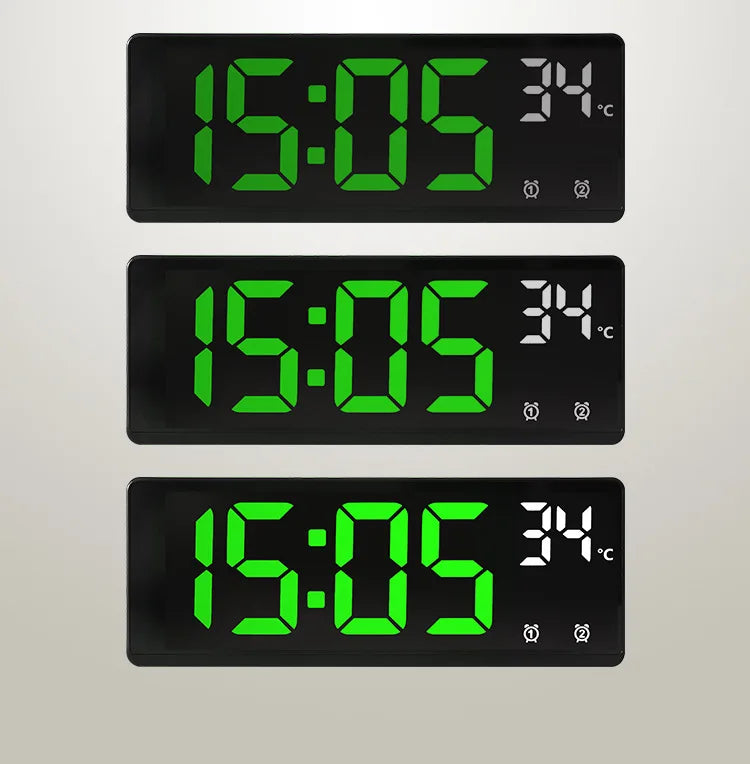 Electronic Clock Voice Control Digital Alarm Clock Temperature Desktop Table Clock Night Mode 12/24H LED Clock Watch Desk