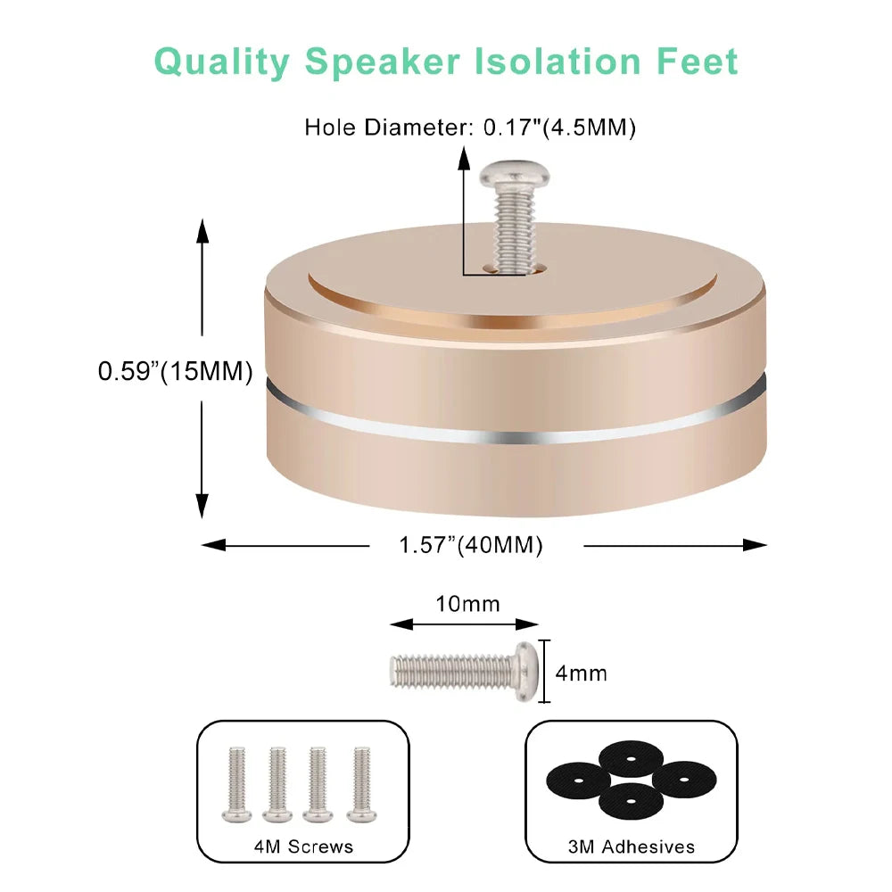 legs for speakers Speaker shoes audio equipment stand spikes amplifier supports Aluminum Feet With Non-Slip Rubber Rings