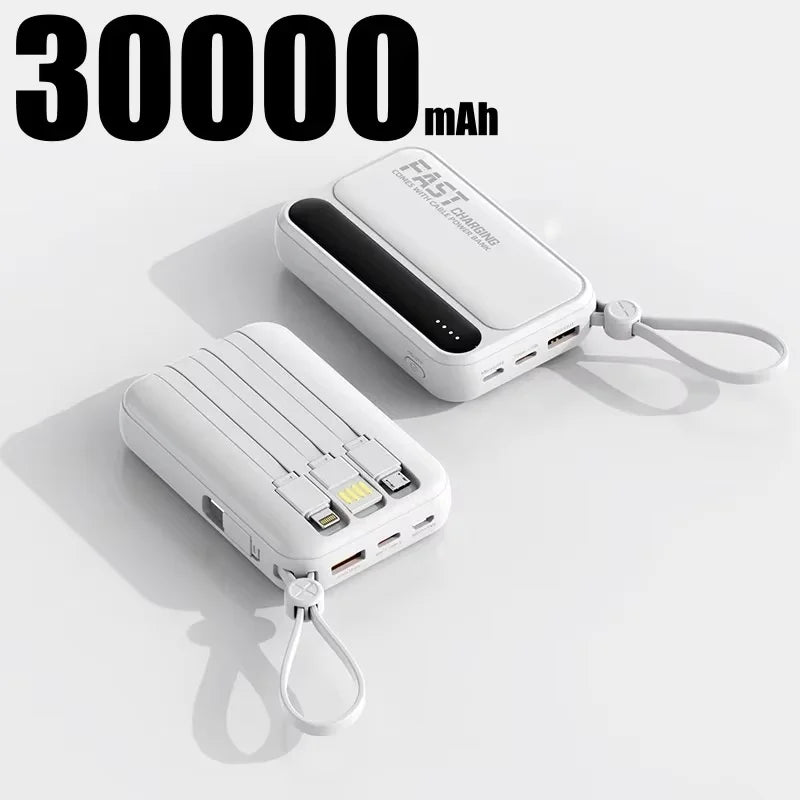 Large Capacity 500000mAh Power Bank 120W 4-in-1 Cables Intelligent Digital Display Portable  Powerbank for iPhone