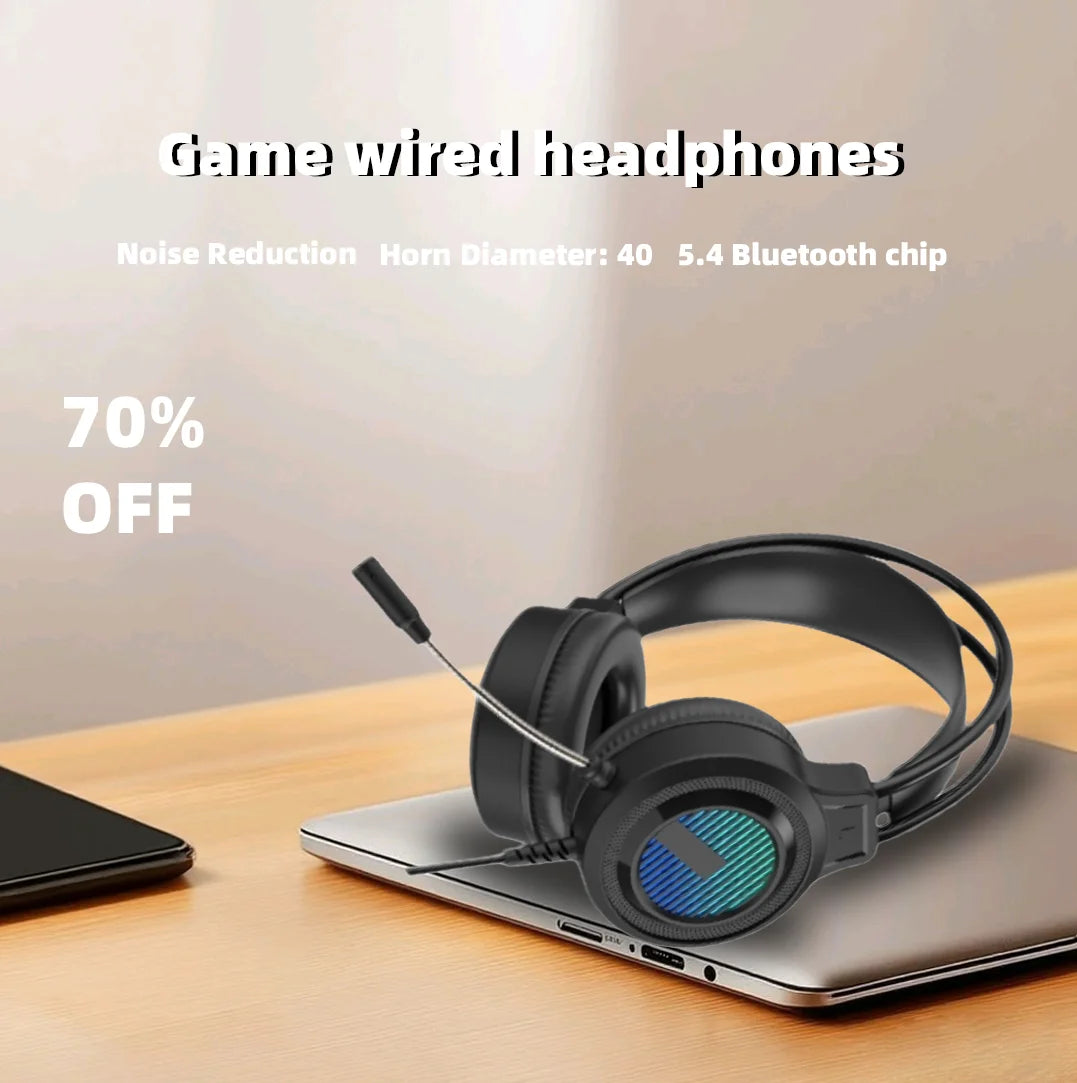 Gaming Headset 7.1 Stereo Virtual Surround Bass Gaming Headset Wired 3.5mm Noise-cancelling Gaming Headset With Microphone
