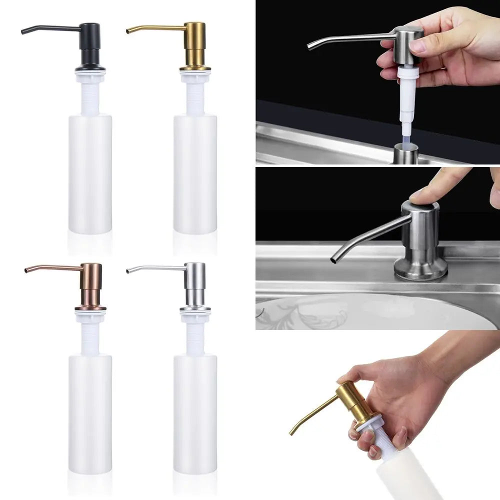 Countertop Stainless Steel Detergent Bathroom Accessories Lotion Storage Bottle Sink Soap Dispenser Kitchen Supplies