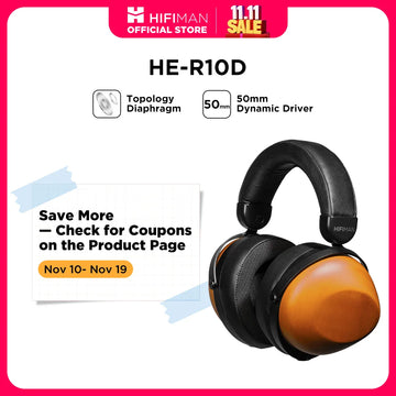 HIFIMAN HE-R10D Dynamic Topology Driver Close-Back Over-Ear Headphones for Home, Studio and Recording-Wired & Wireless Version