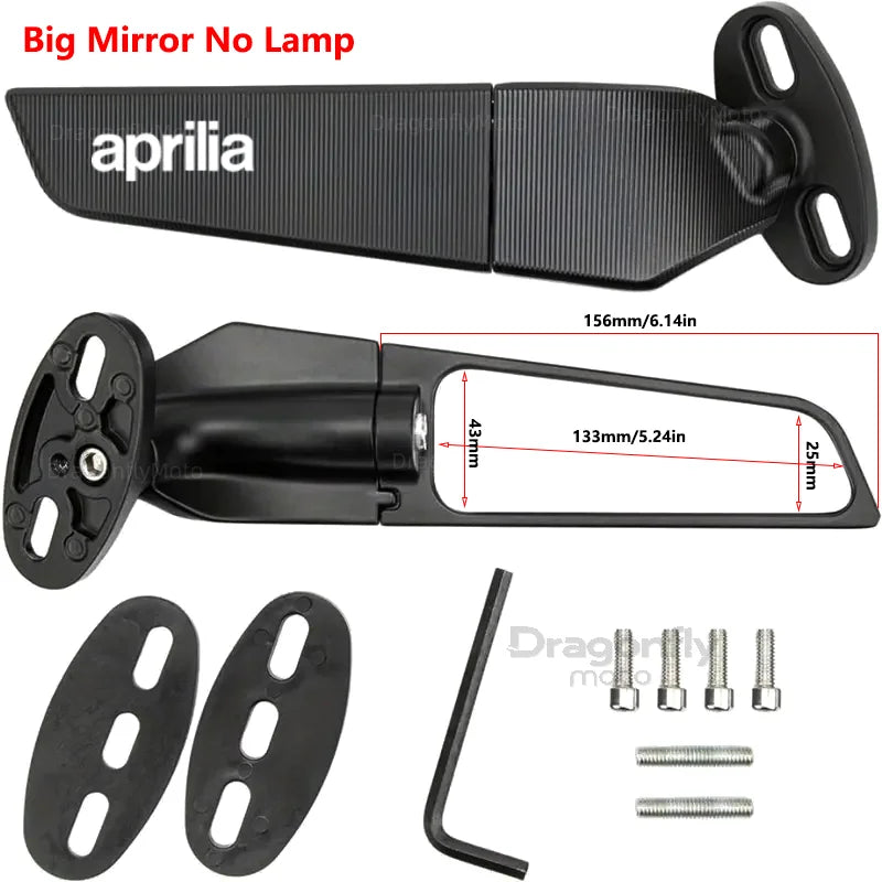 Motorcycle Wing Mirrors For Aprilia GPR250R APR250 rs660 RS125 RS250 Adjustable Rotating Rearview Side Mirror WITH LOGO