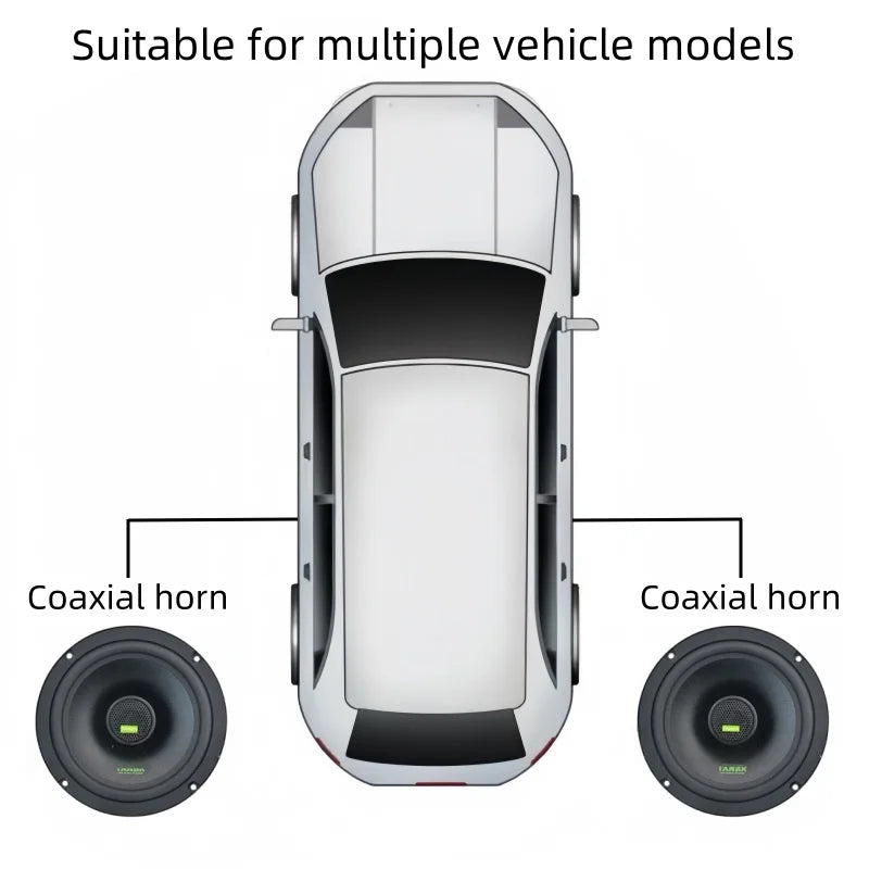 200W Car Audio Accessories Coaxial Speaker Audio 6.5 Inch Midrange Bass Speaker 4 Ohms Full Frequency Car Stereo Audio Subwoofer