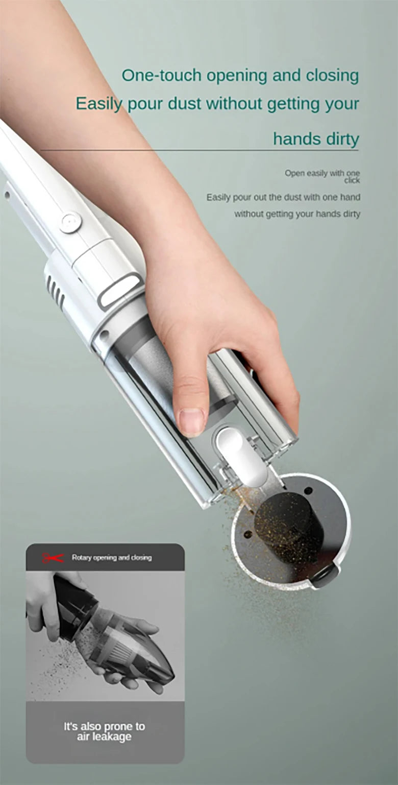Multifunction Home-appliance 6500Pa Cleaning Machine Powerful Wireless Car Vacuum Cleaner Metal Strainer Portable Handheld