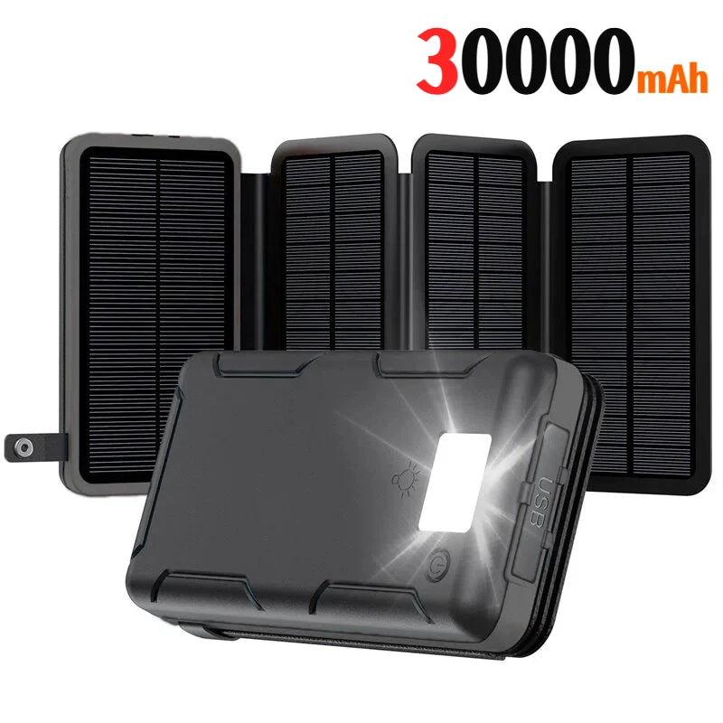 500000mAh Solar Power Bank 120W Large Capacity Super Fast Charging with Flashlight External Battery for iPhone Huawei