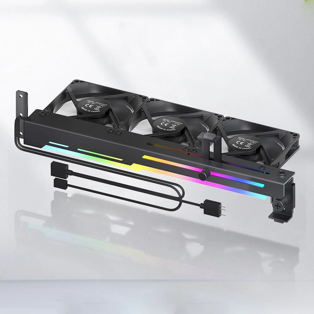 GCC-PRO Graphics Card Radiator Holder PC Cooling Fan 5V 3Pin ARGB Horizontal GPU Video Card Stand 1800RPM Cooling Fan for PC