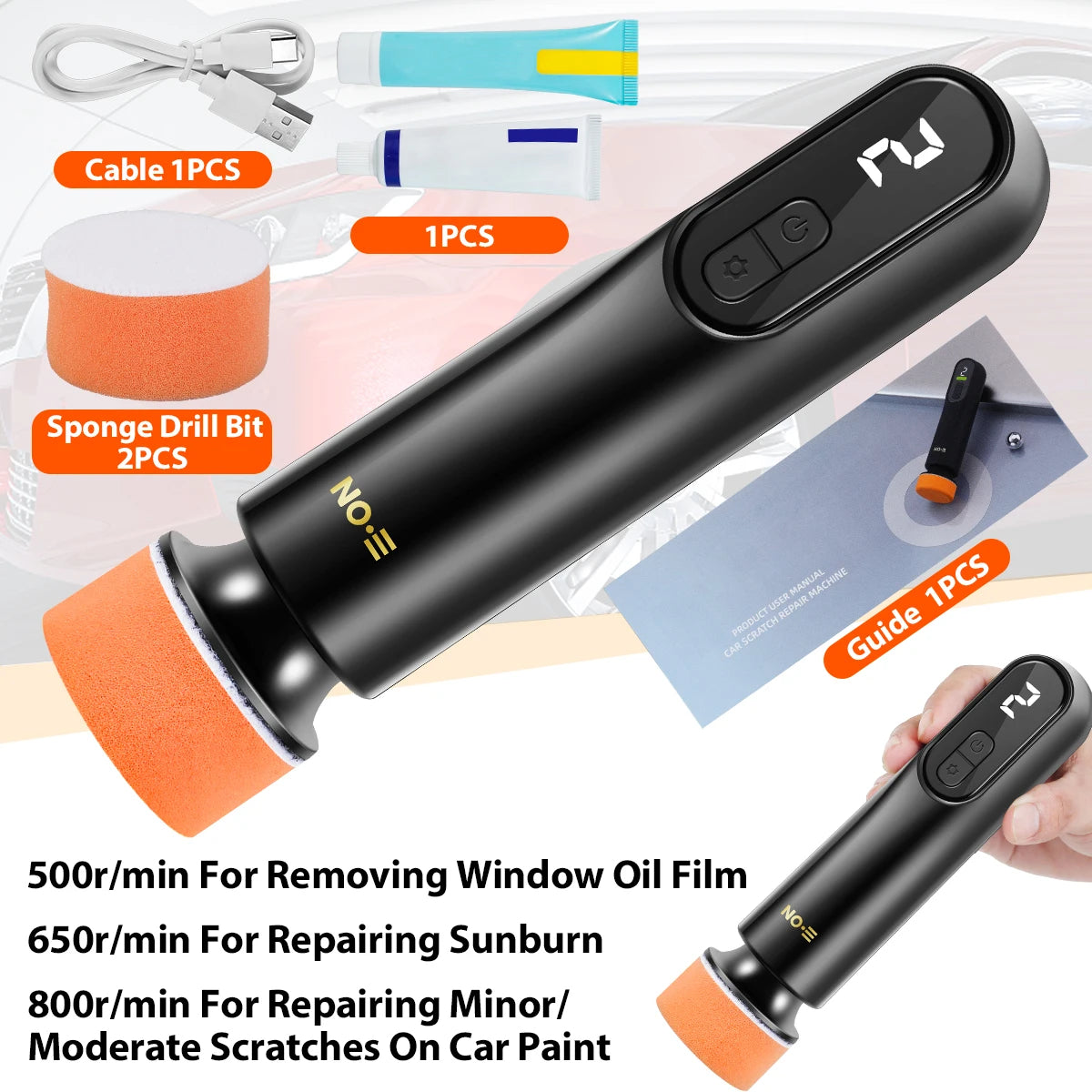 Car Polisher Handheld Wireless Polisher Car Polishing Waxing Machine Power Tool for Car Body Cleanig Waxing Repair