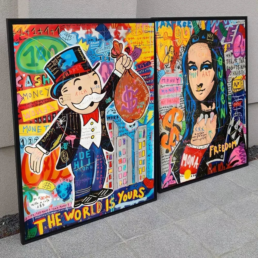 Modern Graffiti Aesthetic Wall Art Banksy Pop Portrait HD Canvas Poster Prints Home Bedroom Living Room Decor Gift