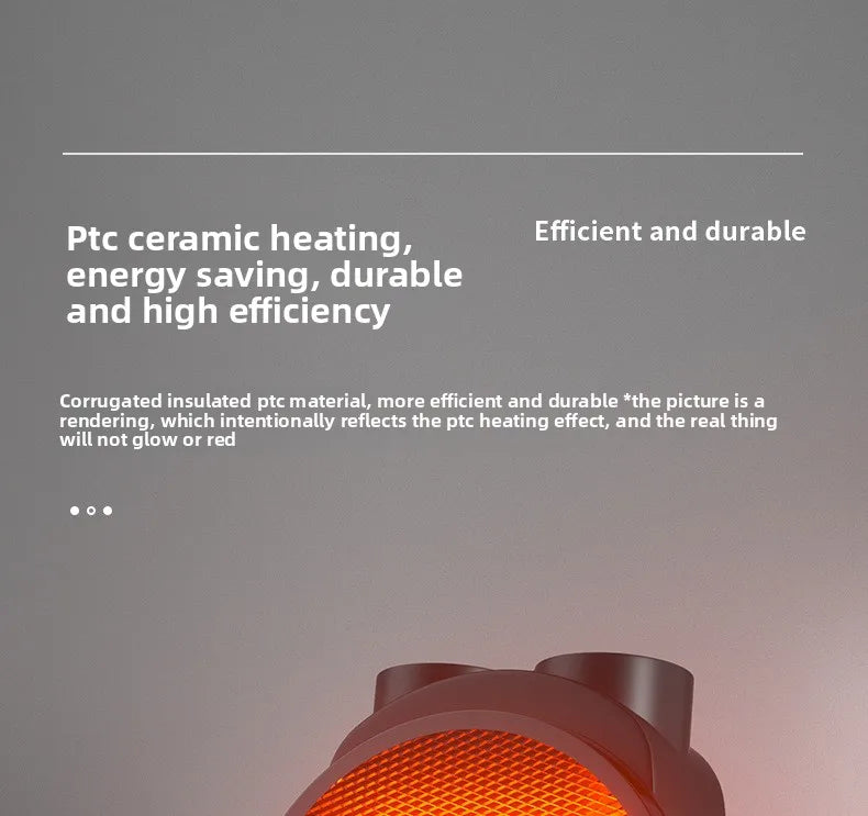 Electric Heating Fan 2000W Portable Space Heater Adjustable Thermostat 2 Heat Settings + Fan Mode Overheat & Tip-Over Protection