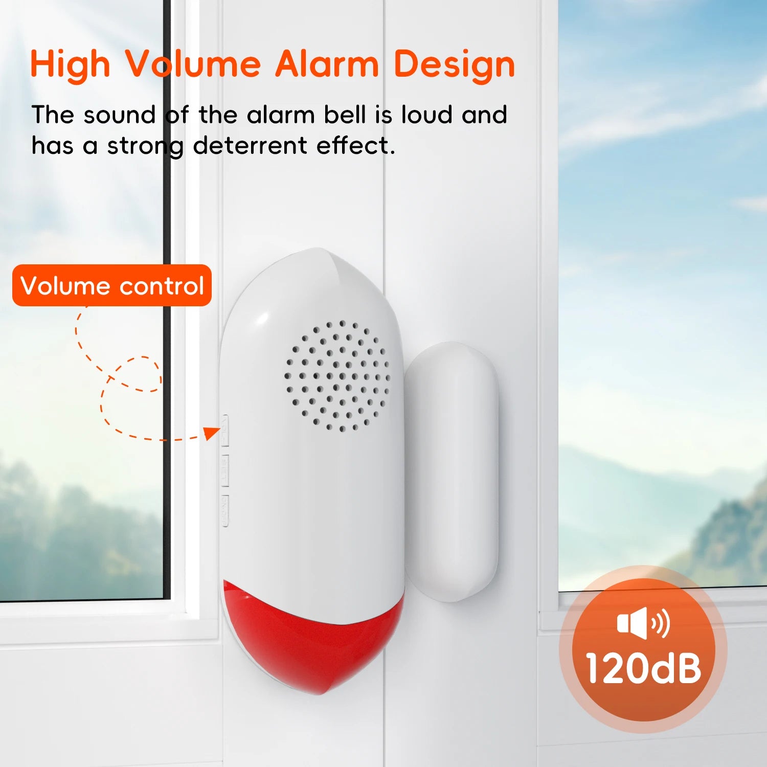 Tuya Smart WiFi Door Window Sensor 100dB Siren LED Flashing Light Smart Life App Control Wireless Home Safety Security Alarm