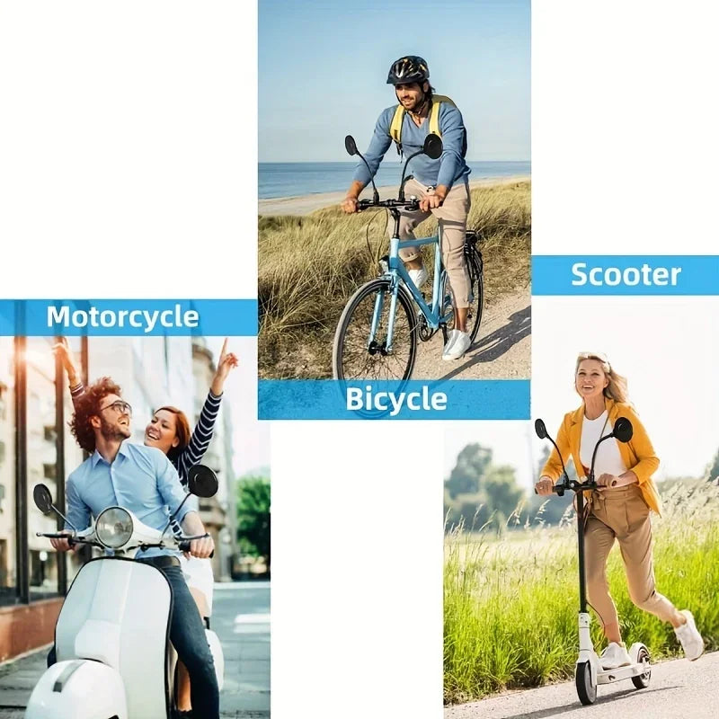 1PCS Bike Mirror Bike Handlebar Rearview Mirror Rotatable And Adjustable Wide Angle Rear View Shockproof Convex Mirror Universal