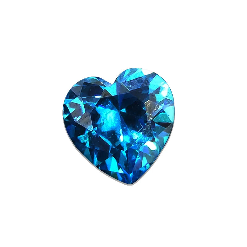 Corundum Ceylon Sea Blue Sapphire Gems Circular Shape Cushion Faceted Cut Loose Aquamarine Gemstone Set Gift Box