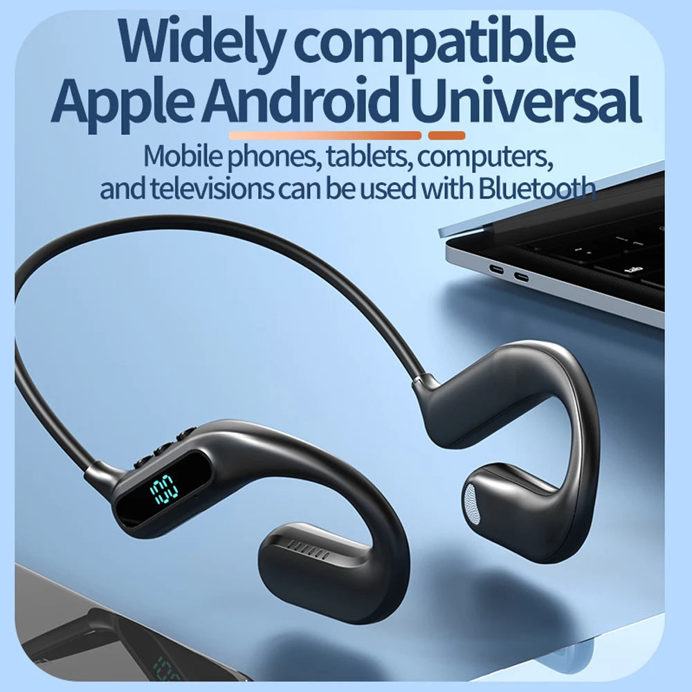 Bluetooth 6.0 Air Conduction Headphone Wireless Waterproof Sports Headset HiFi Stereo Noise Reduction Music Ear Hook Earbuds