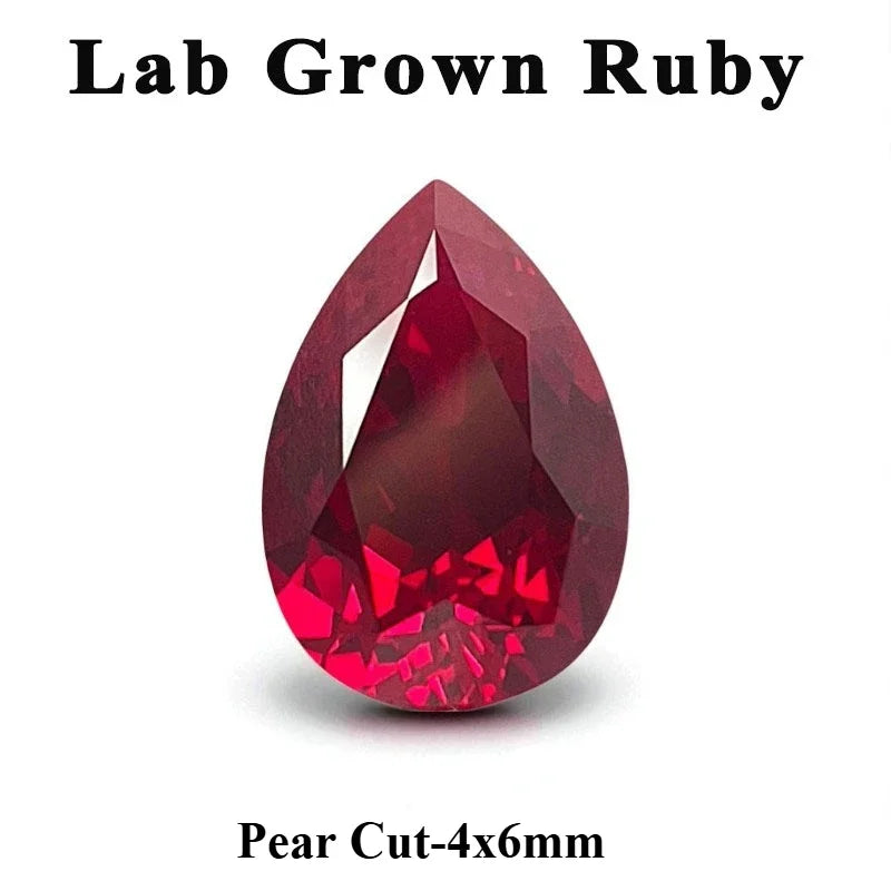 Top Lab Grown Ruby Oval Cut Pigeon Blood Red VVS1 Gemstone For Charms DIY Jewelry Making Selectable Certificate