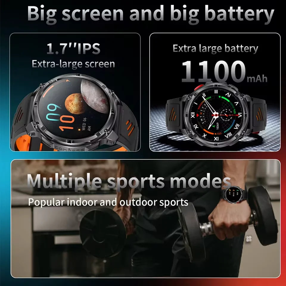 New T-Rex3 Ultra 1100mAh Battery Smart Watch GPS Track Compass IP69K Waterproof Sports tracker Outdoors Military Smartwatches