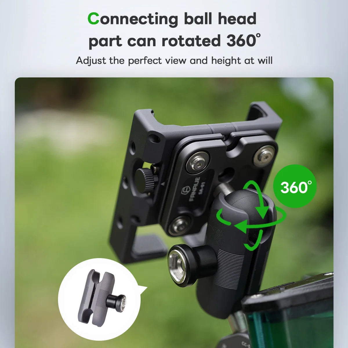 FANAUE Aluminum Alloy Mobile Phone Holder Ball Head Connecting Rod Anti-Theft Stable Compatible With 25mm Ball Head Accessories