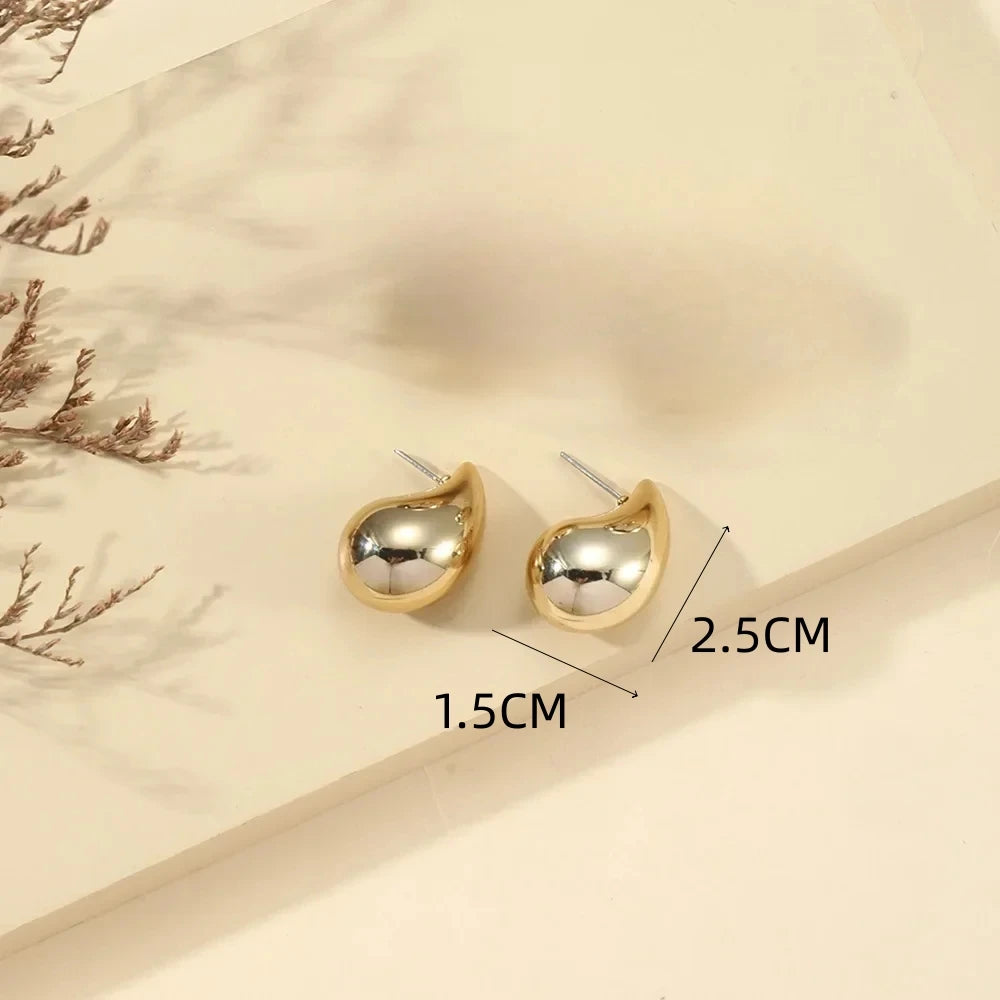 Geometry Twists UV Golden Stud Earrings for Women Simple Versatile Personality Exaggerated Smooth Creative Jewelry Girl Gift