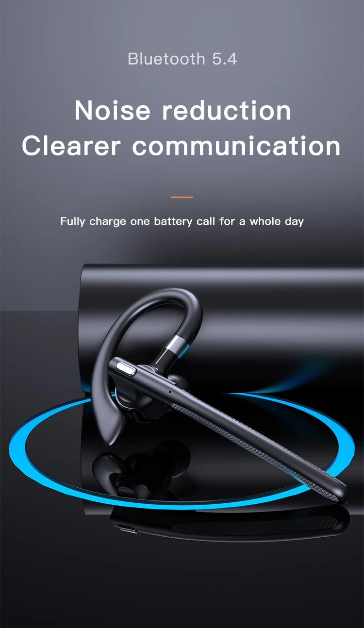 Bluetooth Earphones 5.4 Headphones Stereo Handsfree Noise Canceling Wireless Business Headset With ENC Mic For All Smart Phones
