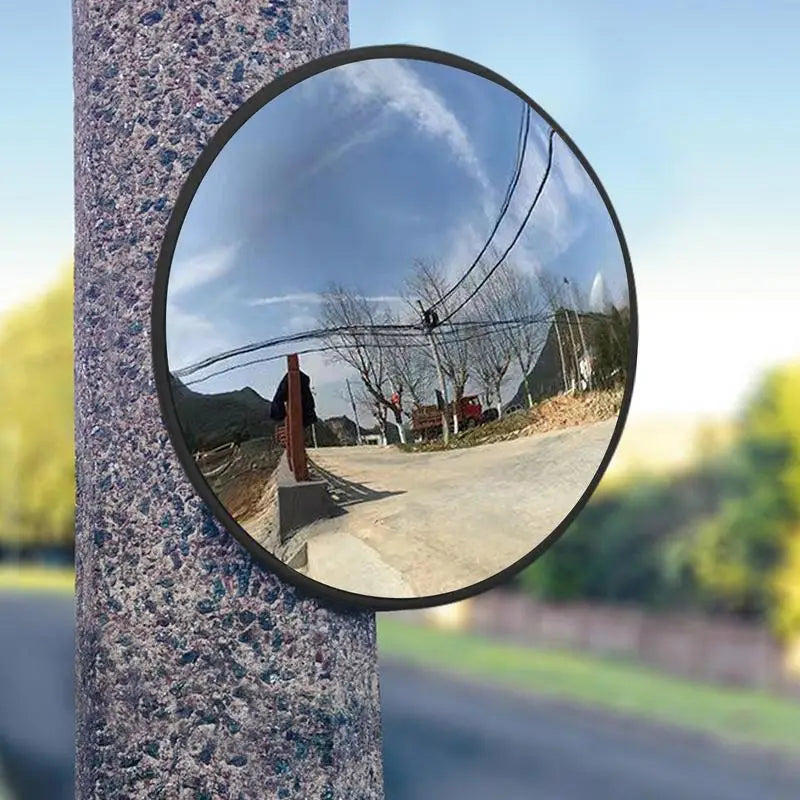 Convex Mirror Outdoor 11.8in Round Security Mirror Round Convex Traffic Mirror Fish Eye Mirror For Room Adjustable Fixing