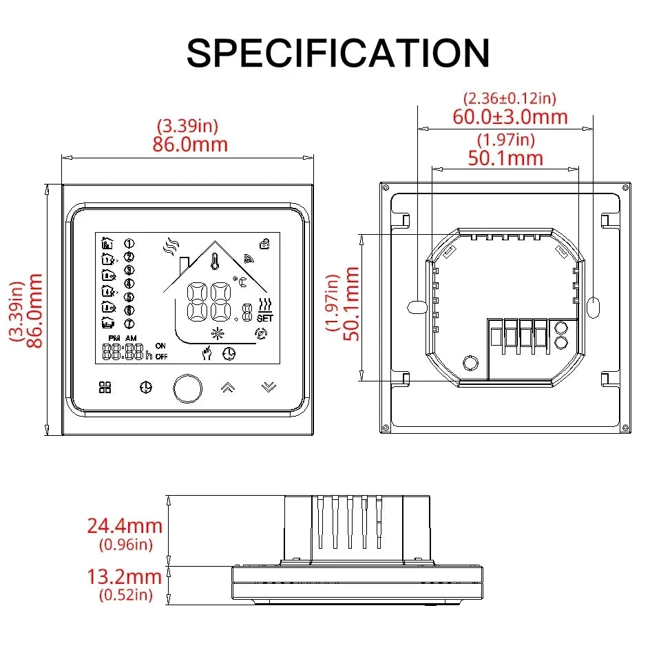 MOES WiFi Water/Electric Floor Heating Thermostat Gas Boiler Temperature Controller Smart Alexa tuya Google Voice zigbee Control