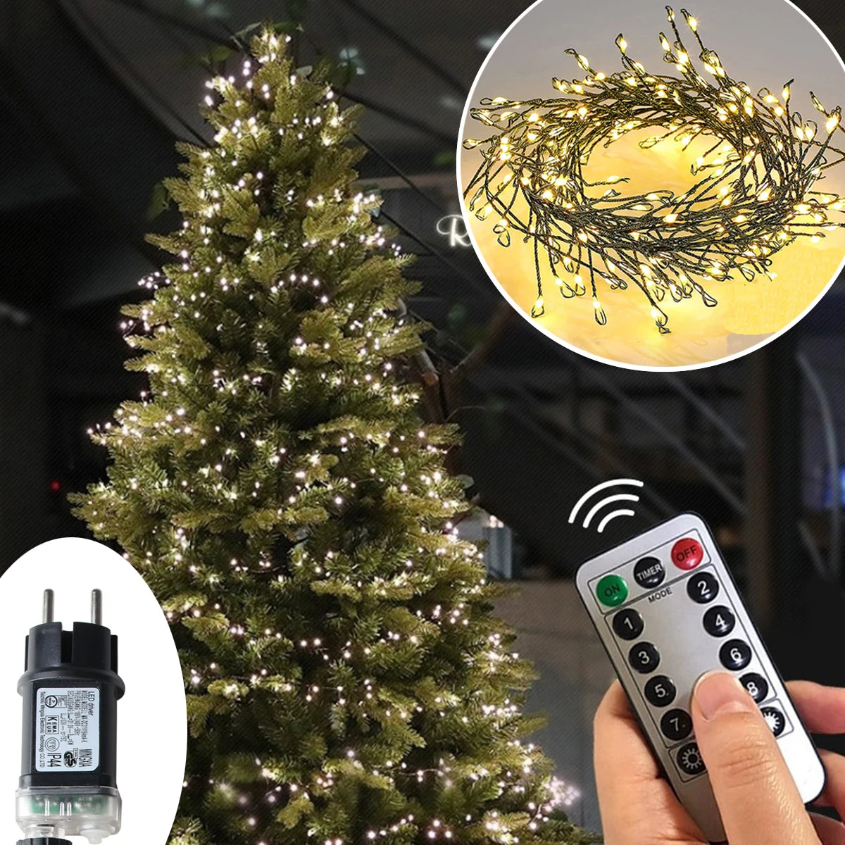 6M-48M LED Fairy Lights Cluster Firecracker String Holiday Wreath Terrace Home Birthday Christmas Tree Decorative Lamp