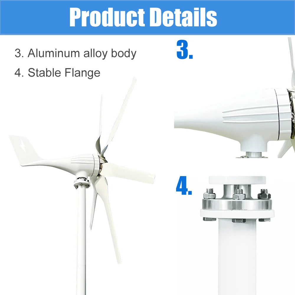 2000W 3000W Windmill Wind Turbine Generator Complete Power Supply System Kit Electric Generator Free Energy Home Appliance