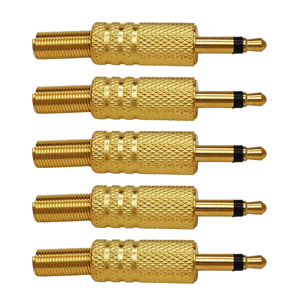 5PCS Audio Adapter Set: 6.35mm to RCA/3.5mm Gold-Plated Plugs, Metal Housing, Screw-Lock, Hi-Fi Sound for Mic/Amp/Speaker