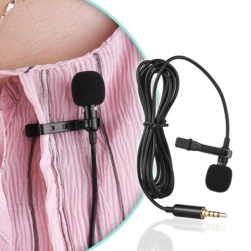 3.5mm Mini Microphone Type C Lapel Clip-on Microphone Portable USB Type-C 3.5mm Professional Micro Mic For DSLR Camera PC Laptop