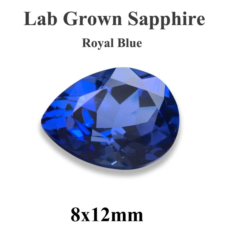 Lab Grown Sapphire Pear Cut Multiple Colors Available VVS1 Gemstone DIY Jewelry Making Materials with Selectable Certificate