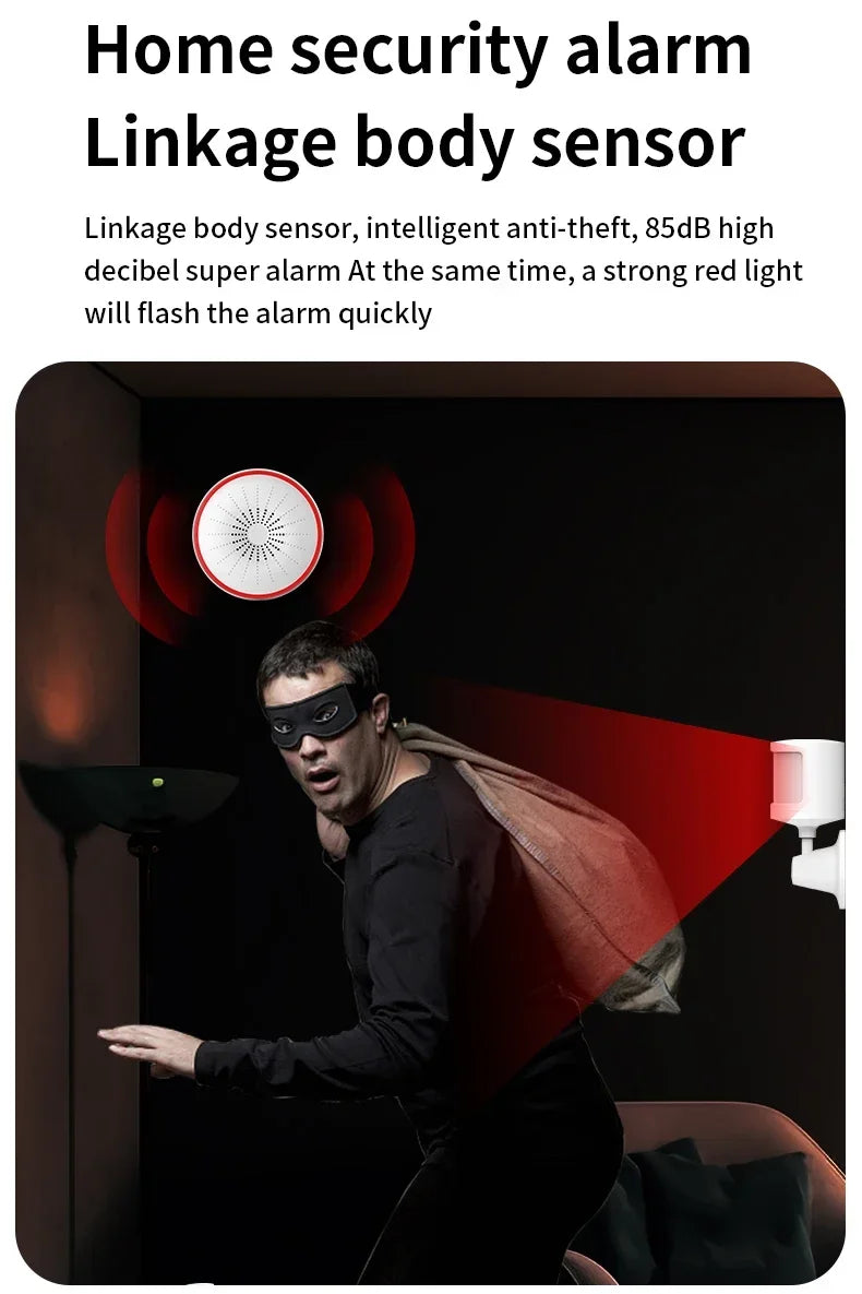 Tuya WiFi Zigbee Smart Siren Alarm 100db Speaker Sound & Light Alert Detector App Control Works With Alexa For Home Security