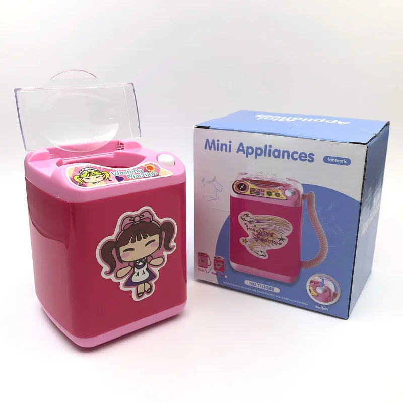 Washing Machine Toy Mini Electric Makeup Brush Cleaner Automatic Cleaning Washing Machine Play Home Toy Coffee Mixer