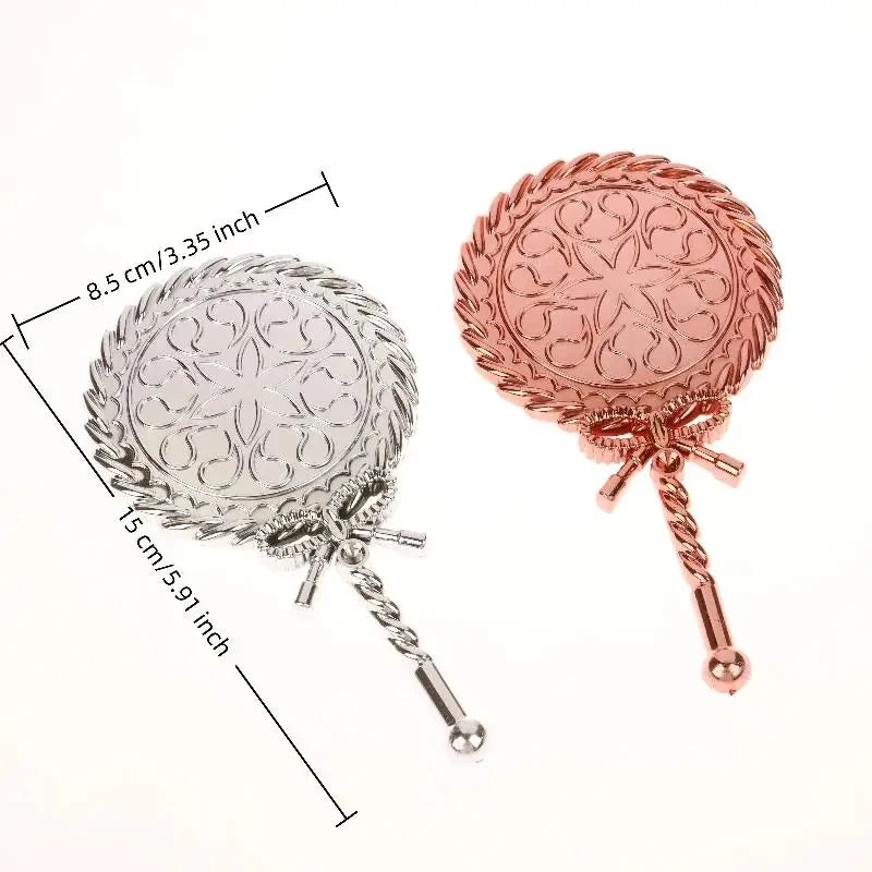 Handheld Makeup Mirror Round Portable Cosmetic Mirror European Mirror European For Dressing Room Home Use Professional Use