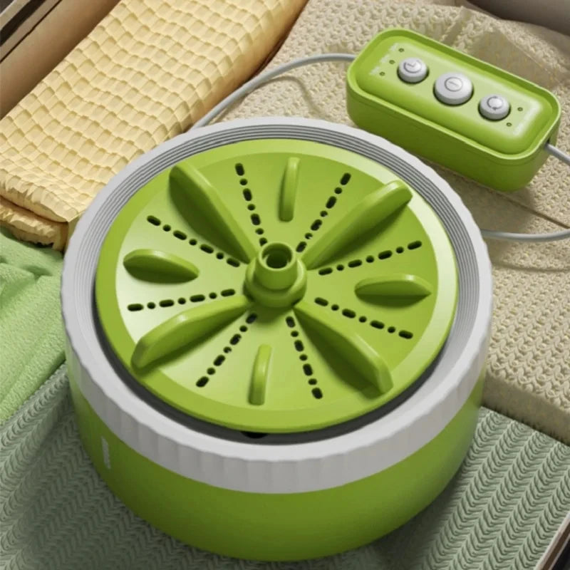HOMEFISH Mini Washing Machine 3 Gear Timing Rotating Turbine for Underwear Socks Baby's Clothes - Compact Laundry for Travel