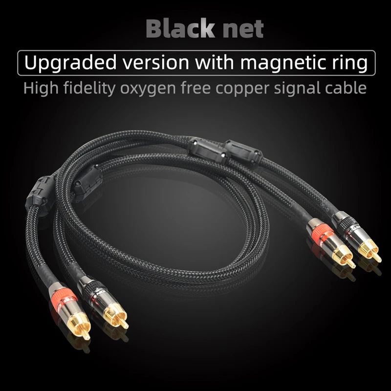 Hi-Fi Fine RCA Cable High Quality 4N OFC HIFI 2RCA-2RCA Male to Male Audio Cablemain core independent shielding One pair
