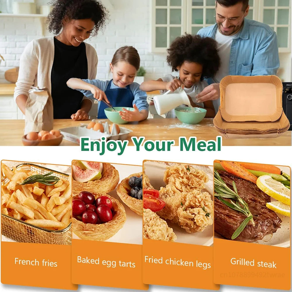 Air Fryer Liners Disposable for Ninja Airfryer 8.7x5.5" Rectangle Parchment Paper for Air Fryer Dual Basket Ninja DZ201 DZ401