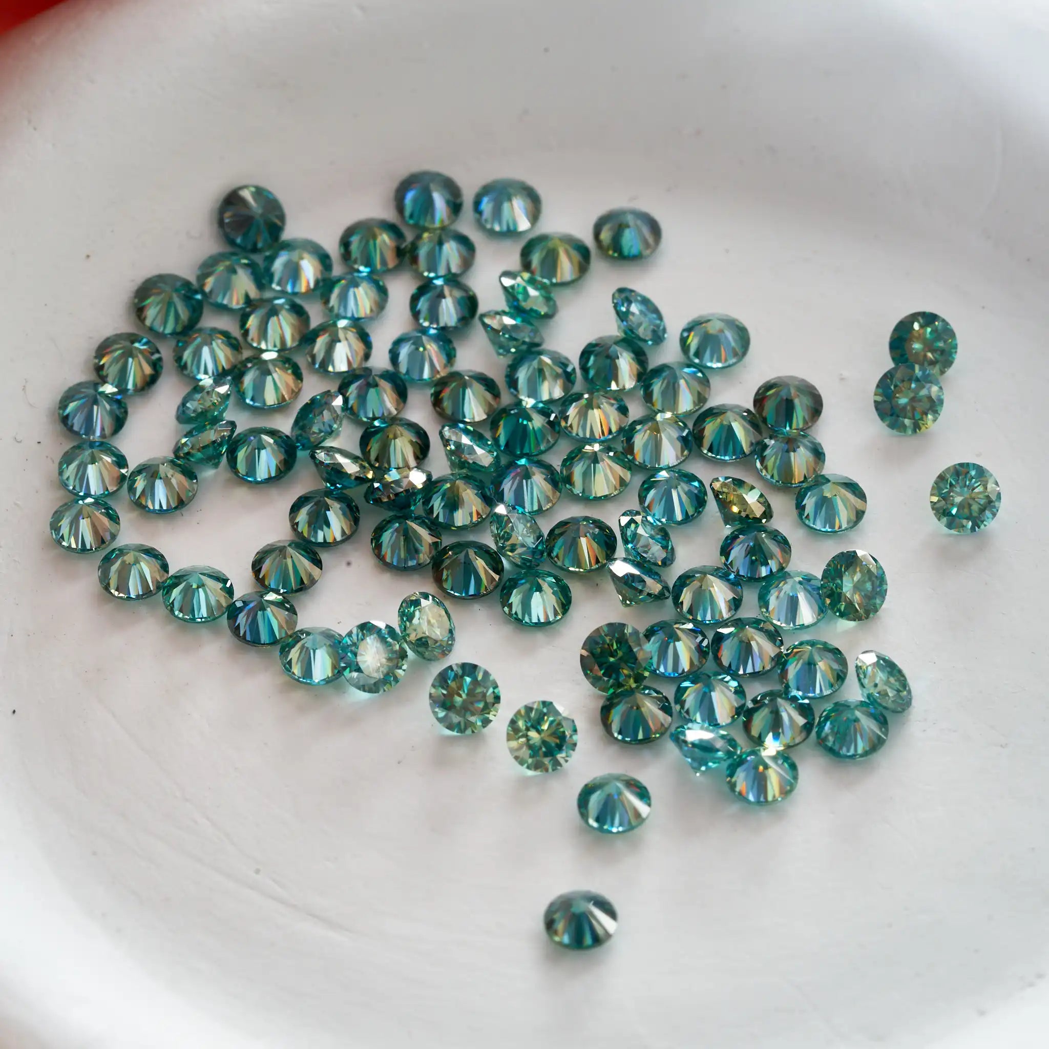 0.1-5CT bluegreen Color moissanite VVS1 3EX Cut Light Blue Green color Moissanite Loose Stone Certified GRA  DIY  silver Jewelry