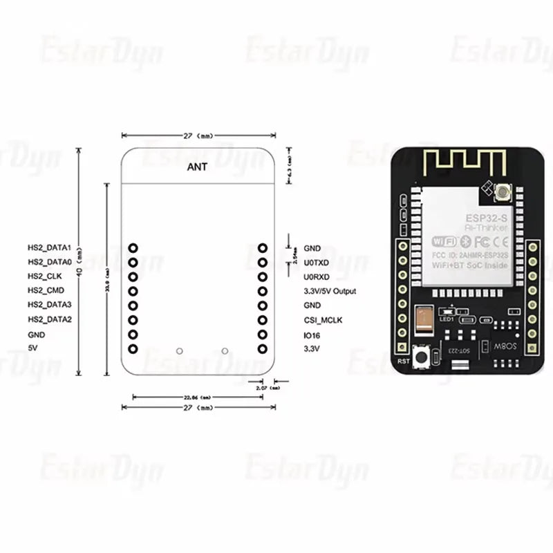 ESP32-CAM ESP32-CAM-MB MICRO USB ESP32 Serial to WiFi ESP32 CAM Development Board CH340 5V Bluetooth OV3660 / OV2640 Camera